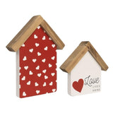 Valentines Day Decorations For Home, Double Sided Wooden Love Lives Here Sign, Romantic Valentine'S Day Wood Decorative Signage Indoor Table Shelf Mantel Office Desk Pink Red House Decor