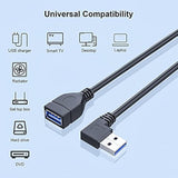 Superspeed Usb 3.0 Male To Female Extension Data Cable Left And Right Angle 2Pcs (20Cm,8In)