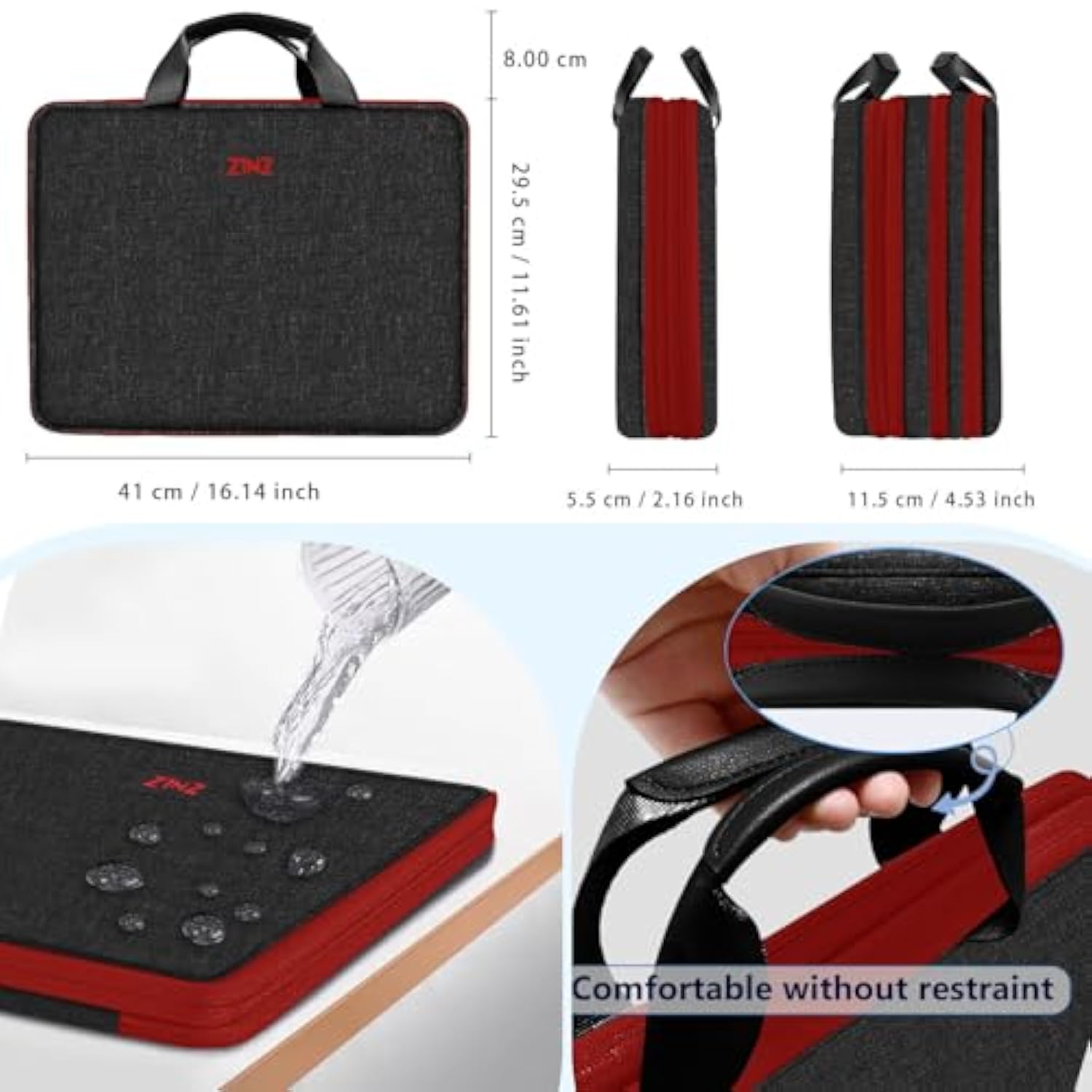 Slim Expandable Laptop Case 15.6 Inch Sleeve Upgraded Protective Durable Recycled Carrying Case Compatible With Macbook 15" & 16" And Most 15" 15.6" 16" Notebook,B01K02