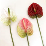 26 "Artificial Anthurium Lily Flowers Permanent Flower, 3 Pcs Tropical Imitation Plant Flower Bouquets For Table Centerpieces And Bridal Wedding Festival Decor Flower (White)