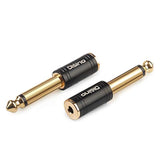 1/4" Mono To 1/8" Stereo Adapter, New Upgrade Gold-Plated 6.35Mm Ts Male Jack To 3.5Mm Trs Female Stereo Adapter For Headphone, Amp Adapte, Black - 1 Pack