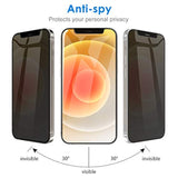 JETech Privacy Screen Protector for iPhone 12/12 Pro 6.1-Inch, Anti Spy Tempered Glass Film, 2-Pack