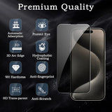 [2+2 Pack] Privacy Screen Protector for iPhone 15 Pro, Anti-Spy Shatterproof Tempered Glass with Camera Lens Tempered Glass 9H Hardness Bubble Free