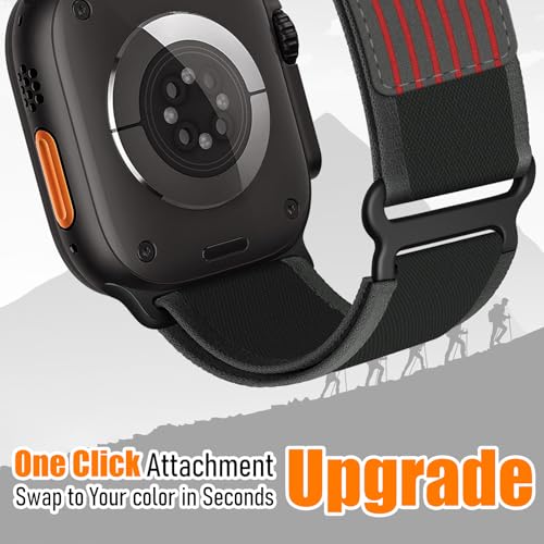 Trail Loop Nylon Band - Compatible with Apple Watch Ultra 3/2/1 Series 11/10/9/8/7/6/SE/5/4/3 Men Women,Rugged Elastic Fabric Sport Strap for iWatch