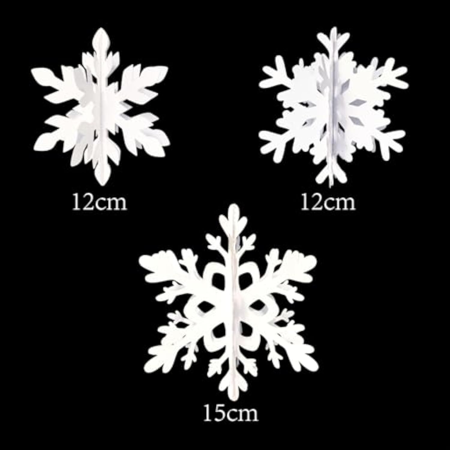 Snowflake Snow-White Christmas Party-Decorations Garland - 12Pcs 3D Winter Wonderland Frozen Hanging Streamers Banner,Baby Bridal Shower Birthday Wedding Classroom Decor Supplies