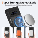 Magnetic Case for Google Pixel Fold (2023), Translucent Frosted Matte Back, Compatible with Mag Safe Wireless Charger, Slim Fit Shockproof Case