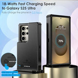 ZEROLEMON Battery Case for Galaxy S25 Ultra 10000mAh, 18W Fast Phone Charging Power to Galaxy S25 Ultra, Full Edge Protection ZeroShock Extended Charger Case Cover for Galaxy S25 Ultra - Black