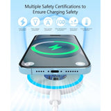 Magnetic Wireless Charger 15W With 20W Adapter & 6Ft Cable – Magsafe Charger For Iphone 16/15/14/13/12 Pro/Max/Plus/Mini & Airpods 3/2/Pro – Fast Wireless Charging Pad For Home, Office, Travel