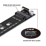 Cablecc Oculink SFF-8612 SFF-8611 to M.2 Kit NGFF M-Key to NVME PCIe SSD 2280
