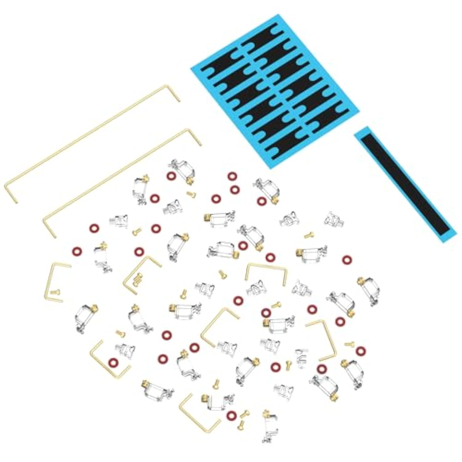 V2 Screw-In Stabilizers, 7U, 6.25U, 2U Clear Pcb Mount Stabilizer Pre-Clipped,