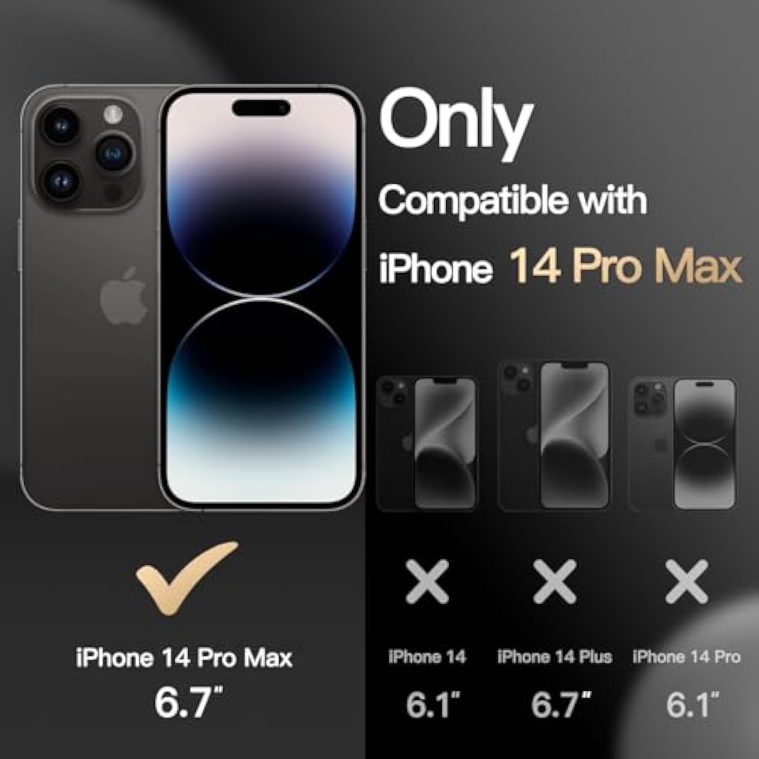 JETech Case for iPhone 14 Pro Max 6.7-Inch, Heavy Duty Dual-Layer Rugged Protection, Shockproof Protective Tough Phone Cover with Matte Back (Black)