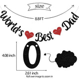 World's Best Dad Banner Happy Father's Day Decorations Father's Birthday Party Decorations Black & Red