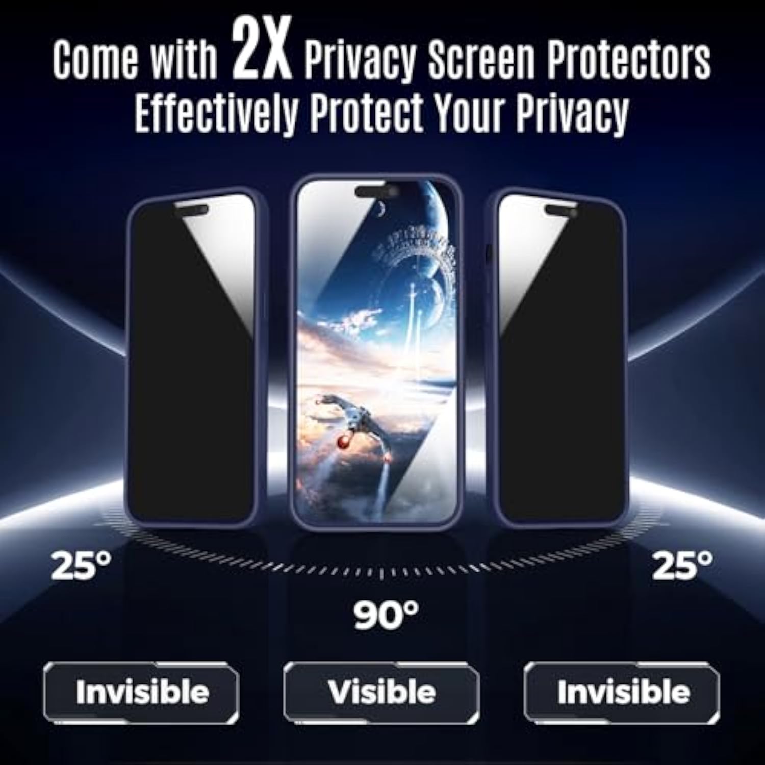 Designed For Iphone 14 Pro Max Case, Compatible With Magsafe, With Privacy Screen Protectors X2, [Camera Protection] [15Ft Military Drop Protection] Shockproof Phone Case, 6.7", Black