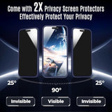 Designed For Iphone 14 Pro Max Case, Compatible With Magsafe, With Privacy Screen Protectors X2, [Camera Protection] [15Ft Military Drop Protection] Shockproof Phone Case, 6.7", Black