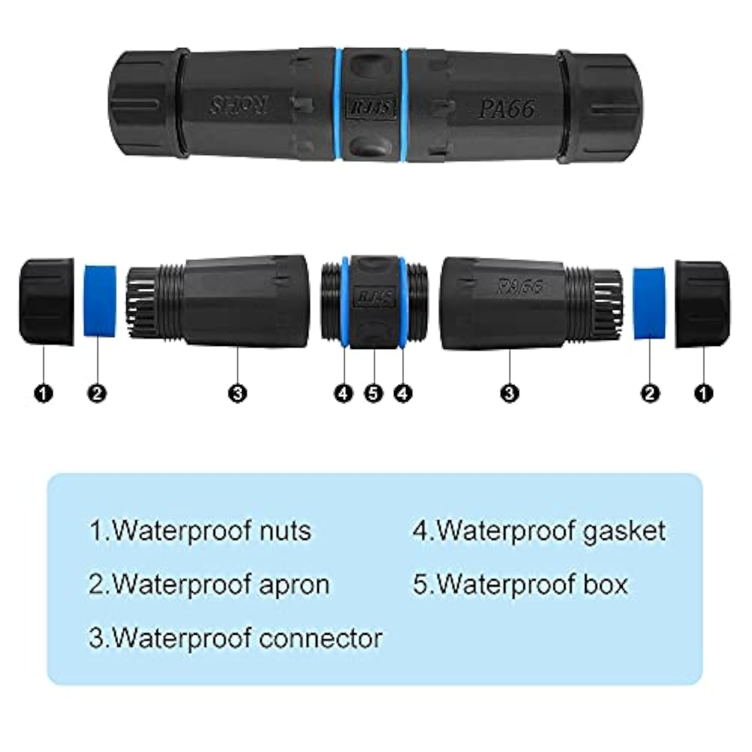 Waterproof Rj45 Coupler, Shielded Female To Female Waterproof Ethernet Coupler