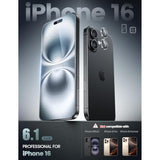 2+2 Pack Screen & Camera Protector for iPhone 16 [6.1"], 9H Glass, Easy Align, HD Clear