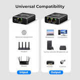 Ethernet Splitter 1 To 2,1000Mbps High Speed Network Splitter,Lan Splitter 2 Port With Usb Power Cable,For Cat 5/5E/6/7/8 Cable [2 Devices Simultaneous Networking] (Ethernet Splitter 1 To 2)