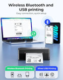 Bluetooth Thermal Label Printer, 4X6 Shipping Label Printer For Small Business, Compatible With Ios, Android, Windows, Mac, Ebay, Shopify, Usps, Ups, Etsy, Black