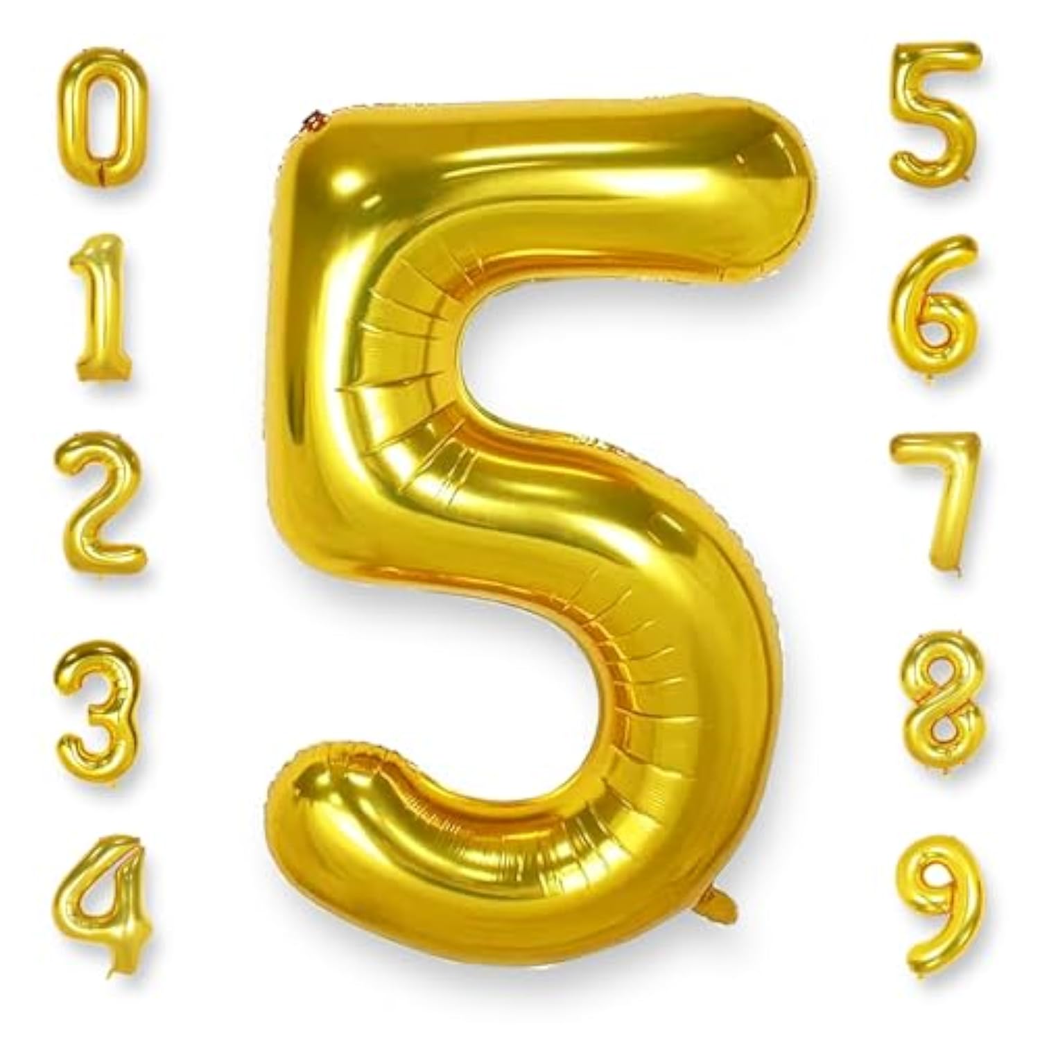 40-Inch Big Gold Number 5 Foil Helium Balloon Jumbo Birthday Anniversary Decor