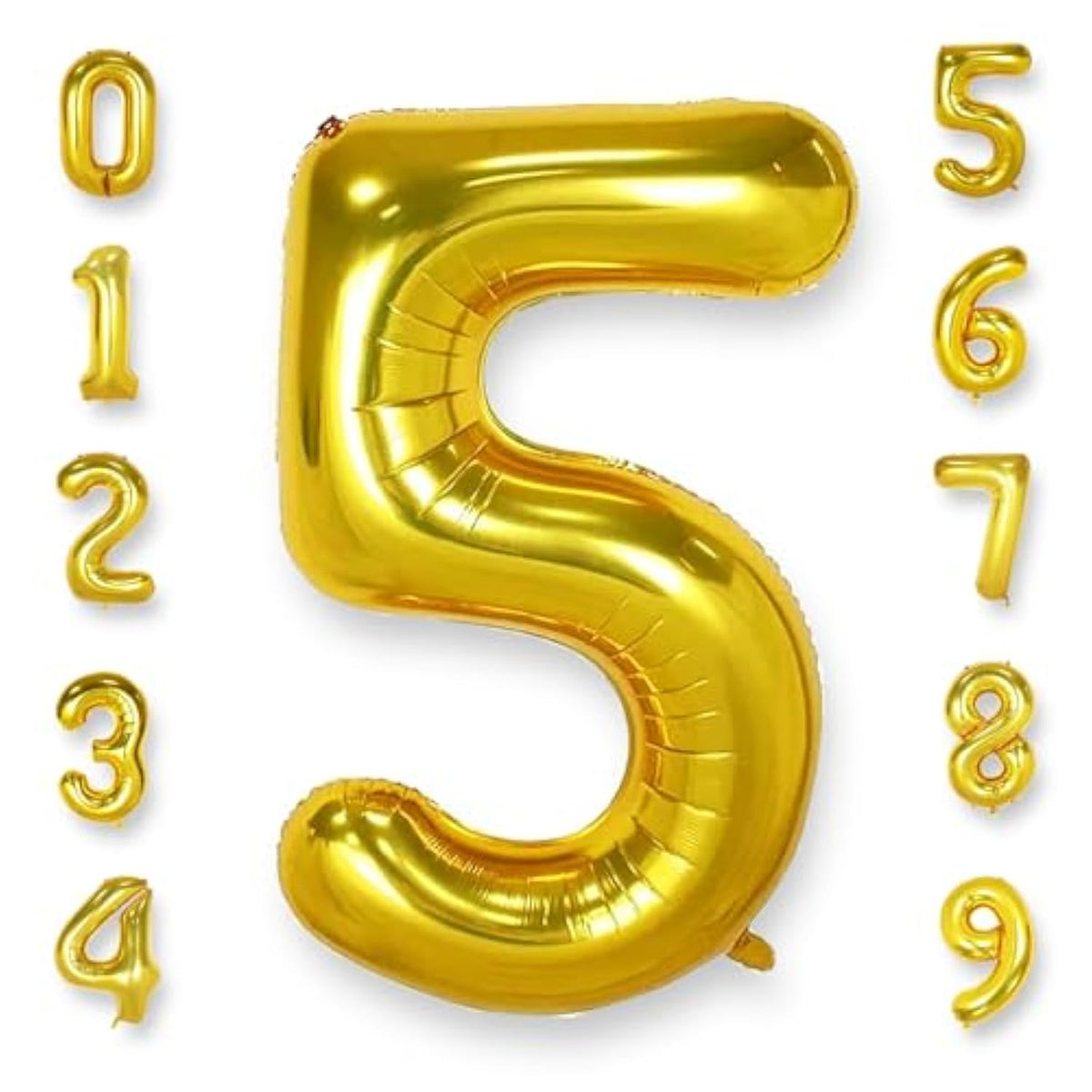 40-Inch Big Gold Number 5 Foil Helium Balloon Jumbo Birthday Anniversary Decor