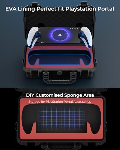 Carrying Case for Playstation Portal Remote Player, Hard Shell Travel Case with DIY Customizable Foam for PS Portal, Portable Hard Storage Bag for