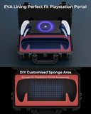 Carrying Case for Playstation Portal Remote Player, Hard Shell Travel Case with DIY Customizable Foam for PS Portal, Portable Hard Storage Bag for