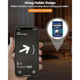 For Magsafe Wallet Stand With Airtag Holder, Strongest Magnetic Phone Wallet For 16/15/14/13/12 Series, Id Window, 4 Card Slots, 10 Cards Holder, Vegan Leather, Rfid Blocking, Navy Blue