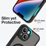 OOK Magnetic for iPhone 14 Case [Compatible with MagSafe] Black Wild Flower Slim Translucent Matte Case for iPhone 14 Case Camera Lens Protection Scratch-Resistant Cover, Black Wild Flower (6.1")