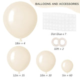 Ivory White Balloon Garland Kit: 129pcs Latex Balloons for Party Decor