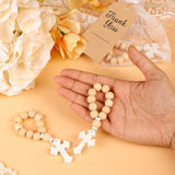 60 Pieces Baptism Favors Include Wooden Rosary, Thank You Cards, And White Mesh Bags For Baptism Decorations Baby Shower Favors First Communion Gifts For Girls Boys