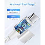 White Usb C To Usb C Cable [3Ft, 2-Pack], 60W Fast Charging Type C To Type C C