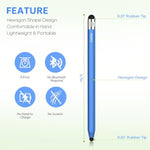 Stylus Pens For Touchscreen, 2 Size Rubber Tips Stylus Pen With Metal Hexagonal Barrel, Compatible For Ipad Iphone Chromebook And Android Tablets, Suit For All Touch Screen Devices 5 Pcs 10 Tips