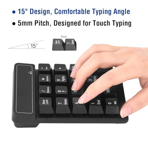 Wireless Number Pad, Numeric Keypad Ultra-Silent Rechargeable 2.4G 35 Keys For Laptop,Desktop,Pc, Notebook