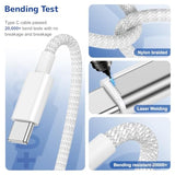 Type C To Type C Fast Charging Cable For Iphone17/16/15,2Pack Nylon Braided Usb C To Usb C 6 Feet Charger Cable For Iphone17/16/15 Pro Max/Mini/Macbook/Ipad Air/Mini/Pro/Samsung