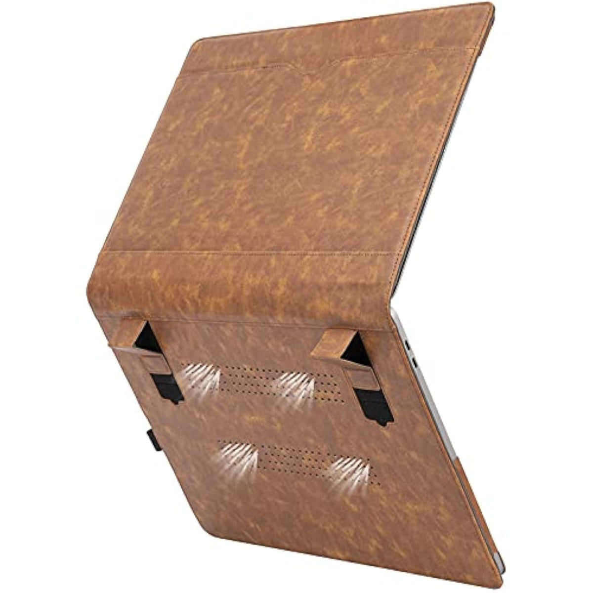 Tytx Compatible With Macbook Pro Leather Case 16 Inch 2019 2020 A2141 With Touch Id Laptop Sleeve Protective Folio Book Cover With Vents, Brown