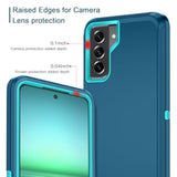 For Samsung Galaxy S21 Fe 5G Case Shockproof Dust/Drop Proof 3-Layer Full Body Protection [Without Screen Protector] Rugged Heavy Duty Cover Case For Galaxy S21 Fe 6.4",Turquoise