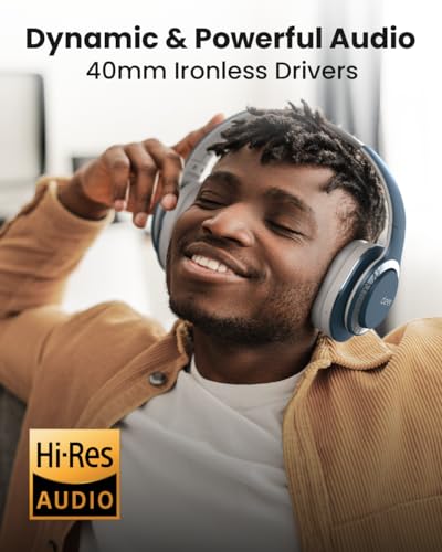 Enduro 100 Bluetooth Headphones, 40mm Ironless Driver, Deep Bass Over the Ear Headphones, 100Hr Play, Dual-Mic, Clear Calls, Comfort Fit, Bluetooth