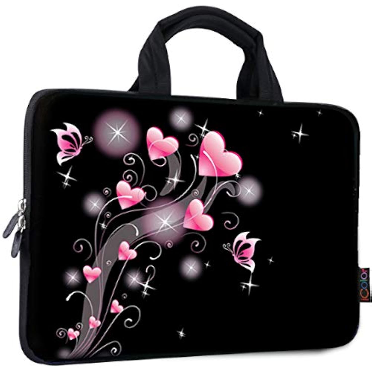 14 15 15.4 15.6 Inch Laptop Bag Case Handle Chromebook Case Sleeve Computer Protect Case Pouch Holder Notebook Sleeve Neoprene Chromebook Cover Soft Carring Travel Case Pink Heart Icb-19
