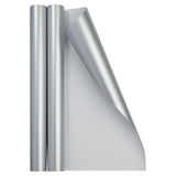Gift Wrap - Matte Wrapping Paper - 52.6 Sq Ft Total (17 In X 18 Ft Each) - Matte Silver Foil - 2 Rolls/Pack