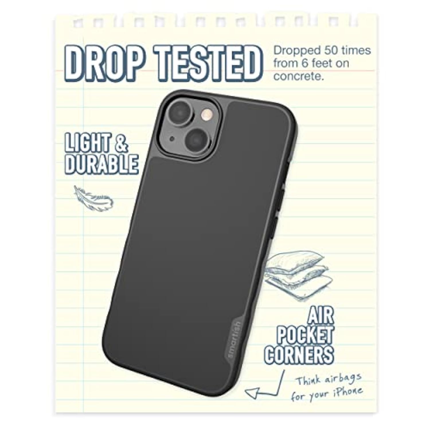 Iphone 14 Magnetic Case - Gripmunk Compatible With Magsafe [Lightweight + Protective] Slim/Thin Grip Cover With Microfiber Lining For Apple Iphone 14 - Black Tie Affair