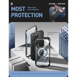 i-Blason Ares Magnetic for iPhone 15 Pro Max Case MagSafe with Built-in Screen Protector [Military-Grade Protection] Clear Slim Full-Body Shockproof Bumper Phone Case for iPhone 15 Pro Max (Black)