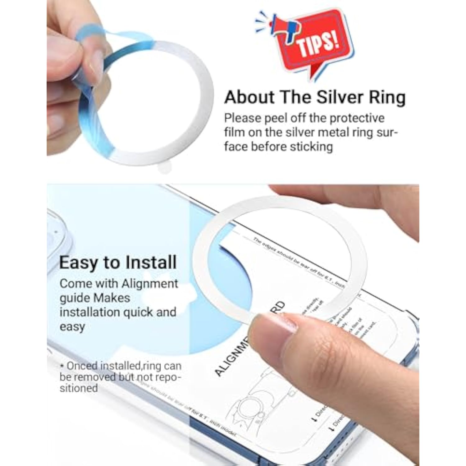 Magnetic Wireless Charging Magsafe Ring-6 Pcs,Ultra-Thin(0.4Mm) Magsafe Sticker, Compatible With Iphone 16/15/14/13 Series,Samsung Galaxy,Google Pixel Series,Magsafe Accessories-3Black&3Silver