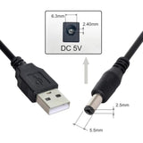 3.3Ft Usb To Dc 5.5X2.1Mm Barrel Shaped Socket Center Pin Positive Power Cord Charger Cable, Suitable For Laptop Ac Power Charger Adapter