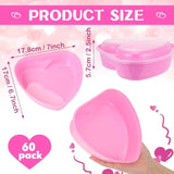 15 Pcs Heart Containers Plastic Food Storage Containers With Lids Heart Shaped Disposable Dessert Lunch Box For Kitchen Restaurant Fruit Vegetable (Pink,28 Oz)