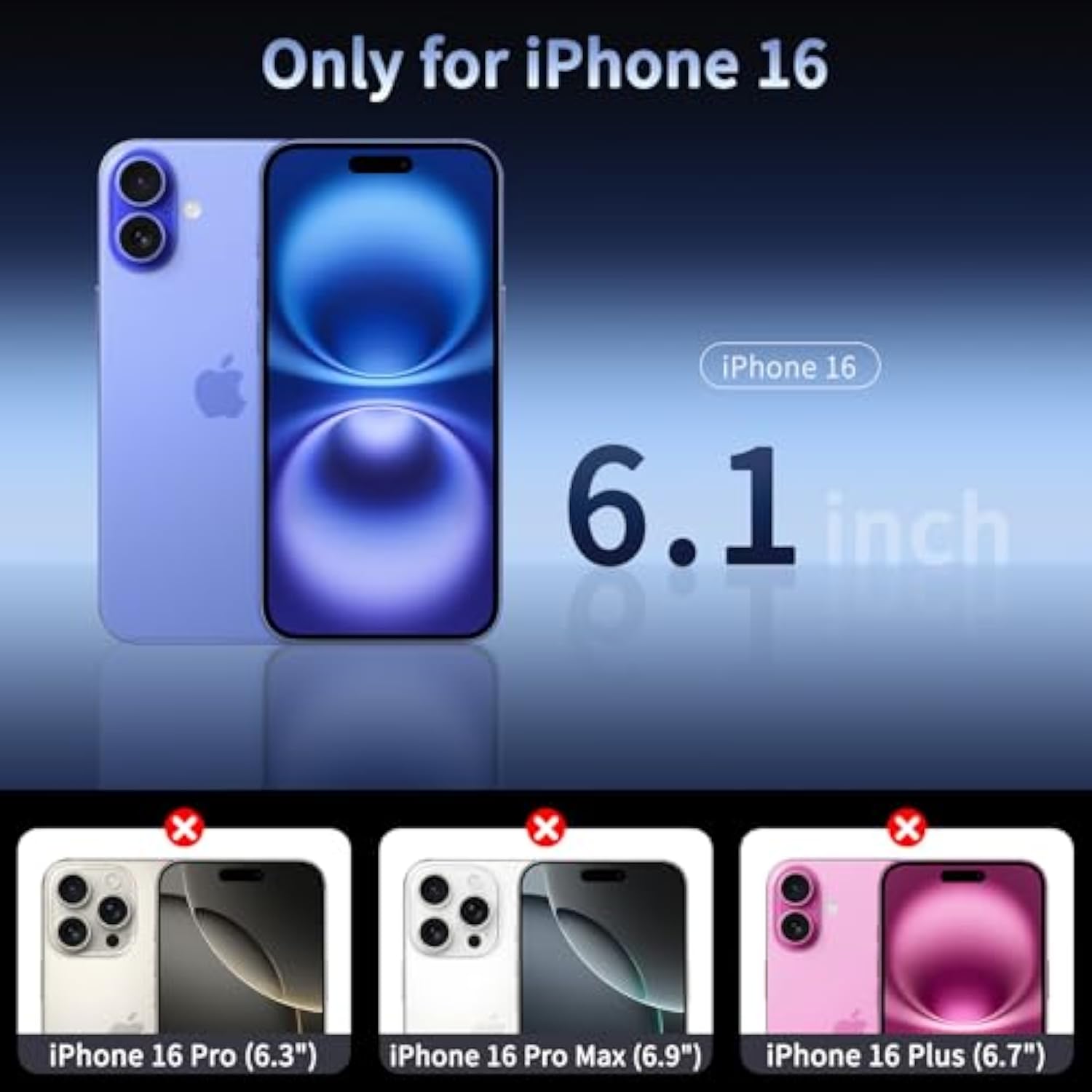 Magnetic iPhone 16 Case, MagSafe Compatible, 360° Rotatable Ring, Mil-Grade Protection