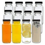 Vintage Water Bottles With Lids,8Oz Reusable Glass Drinking Bottles For Juicing,Hot Sauce,Kombucha,Ginger Jar,Potion,Oil,Milk Bottles,Whiskey,Portable Travel Bottle,Smoothies Bottles(12Pack)