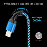Iphone Charger Cable Cord 6Ft Braided Charging Apple Original Nylon Usb Cords Fast Charge Wire For Iphone 14 13 12 11 Pro Max Mini Se X 8 7 6S Plus, Ipad, Long Cables Power Adapter Cargador 6Ft -4Pack