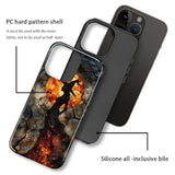 Case For Iphone 15 Pro Case,Halloween Witch Moon Stained Glass Design Hybrid Dual Protection Silicone + Hard Pc Shockproof Full Body Cover Slim Anti-Scratch Protective Case For Men Women