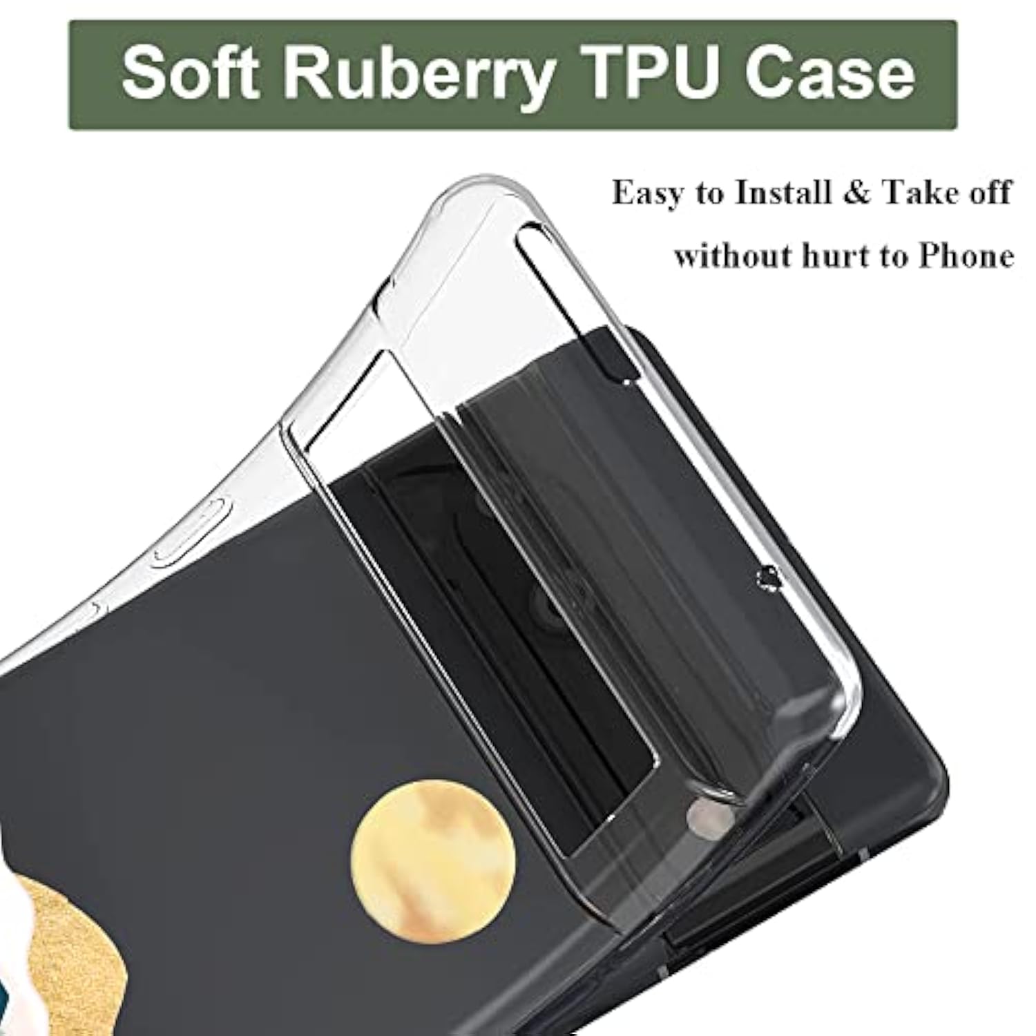 Soft TPU Shock Absorption Slim Embossed Pattern Protective Back Cover for Pixel 7