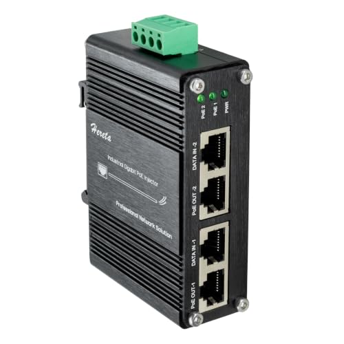 2 Ports Hardened Industrial Gigabit Poe+ Injector 30W Max Per Port 12~48Vdc Power Input Support Ieee802.3Af/At Poe Device Support 10/100/1000Base-T Compliant With Ieee 802.3Ab